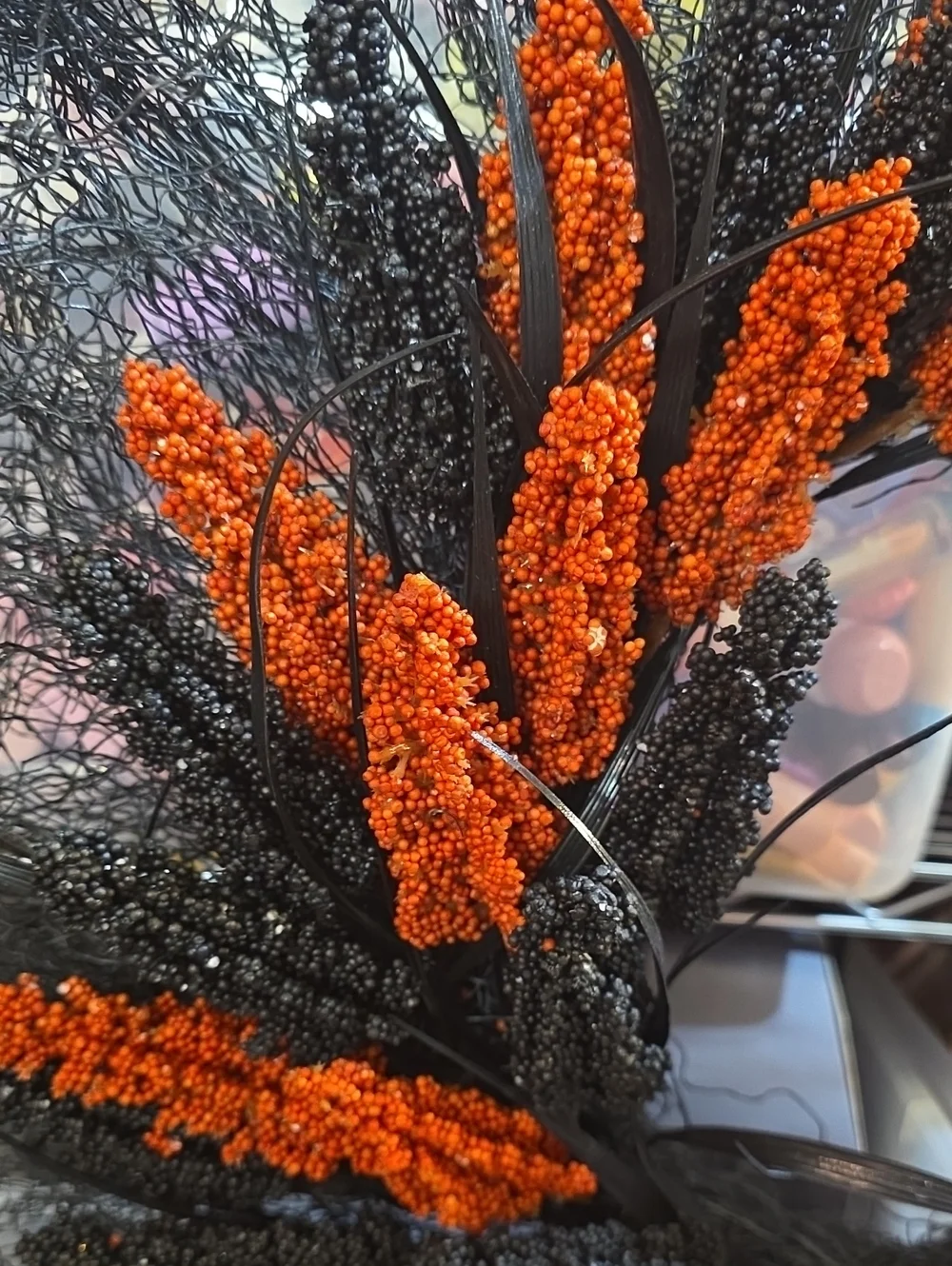 HALLLOWEEN BLACK AND ORANGE WREATH